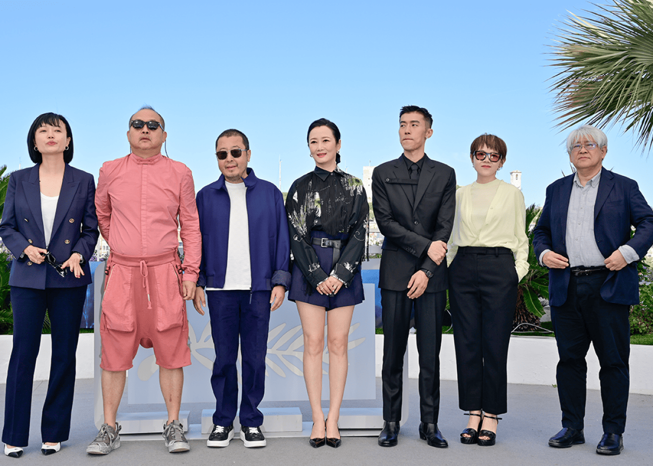 #6. Caught by the Tides Liang Jiayan, Yu Lik Wai, Jia Zhangke, Zhao Tao, Zhou You, Jiahuan Wan and Shozo Ichiyama attend