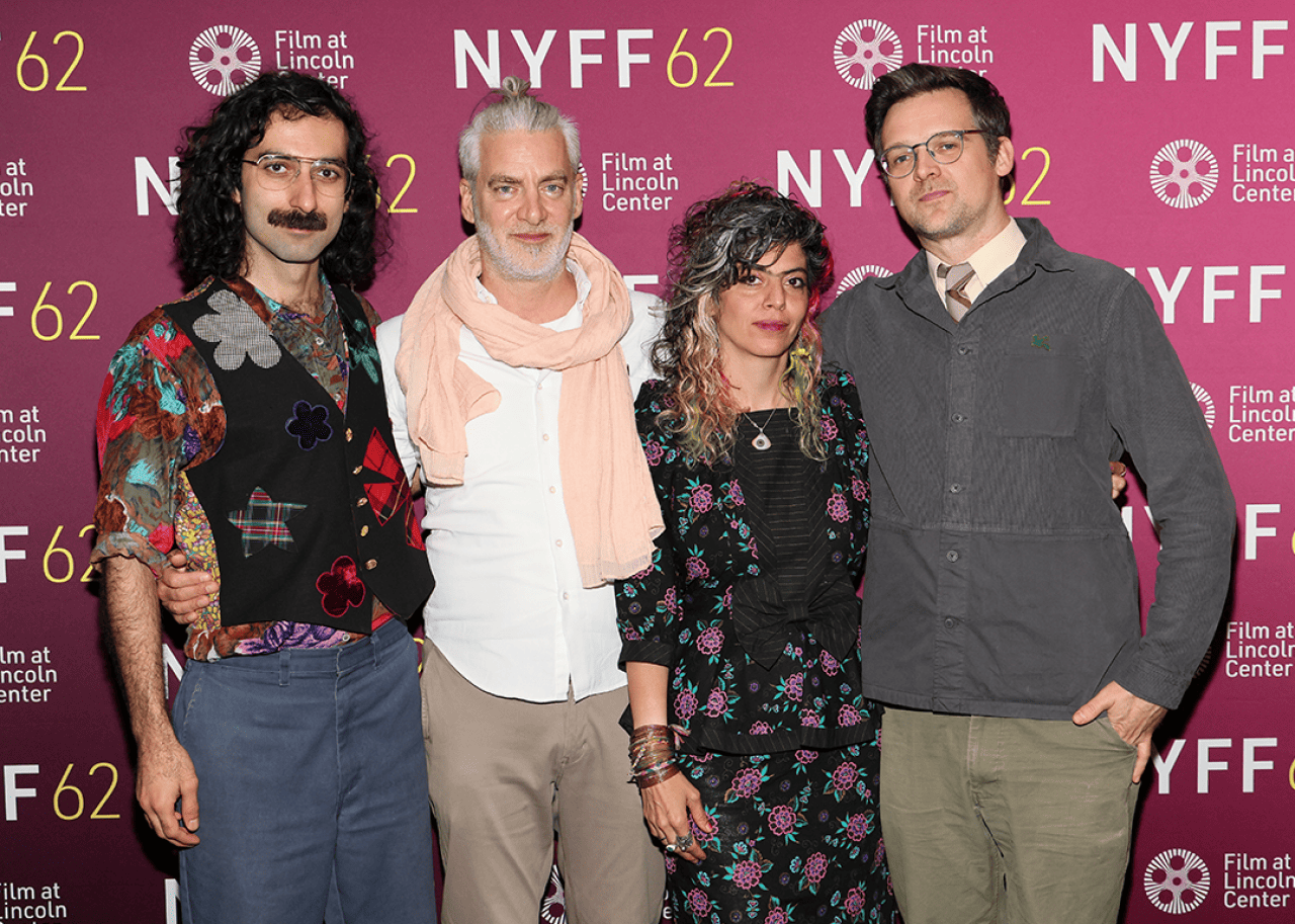 #15. Universal Language Pirouz Nemati, Sylvain Corbeil, Ila Firouzabadi, and Matthew Rankin at New York Film Festival.