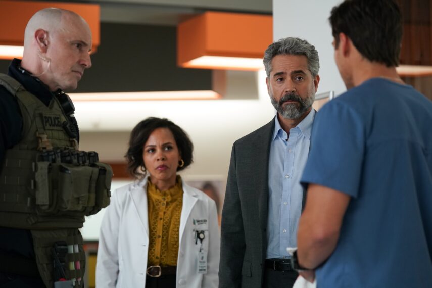 Joshua Peace, Amirah Vann as Gina, and Omar Metwally as Michael — 'Doc' Season 2 Premiere 