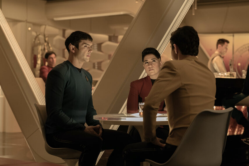Ethan Peck as Spock and Melissa Navia as Ortegas — 'Star Trek: Strange New Worlds' Season 3 Finale 