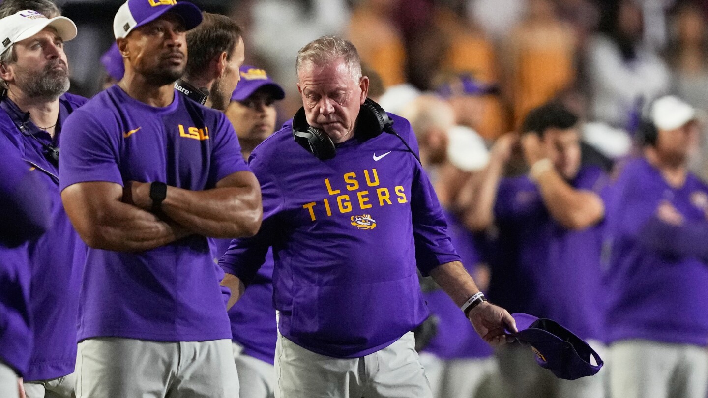 LSU fires coach Brian Kelly in the 4th season of his 10-year, $100 million deal, AP source says