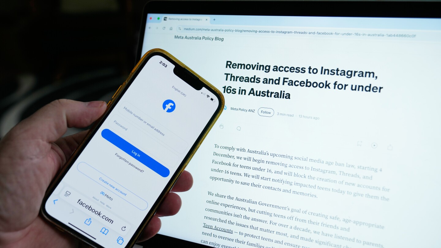 Meta tells young Australians to download their data before a social media ban takes effect